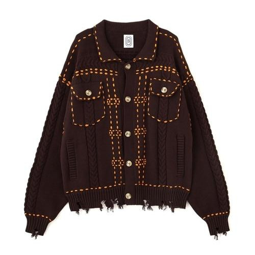 B omnivore/ビーオムニボー/HANDSTITCH CABLE KNIT JKT ハンドステッチケーブルニットジャケット