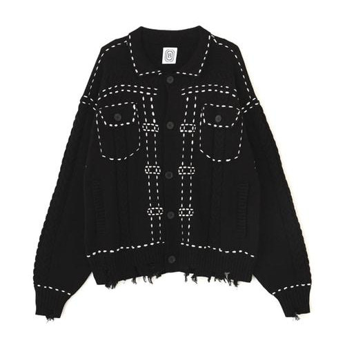 B omnivore/ビーオムニボー/HANDSTITCH CABLE KNIT JKT ハンドステッチケーブルニットジャケット