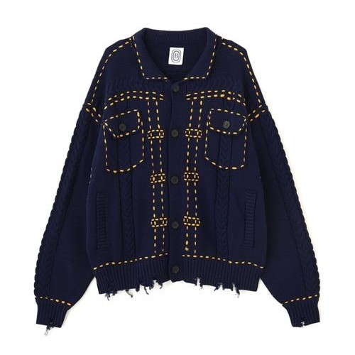 B omnivore/ビーオムニボー/HANDSTITCH CABLE KNIT JKT ハンドステッチケーブルニットジャケット