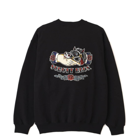 Schott/ショット/CREW SWEAT SHAKE HAND HORSE/クルースウェット シェイクハンドホース
