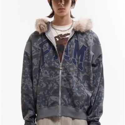 P.A.M.(Perks And Mini)/パム(パークスアンドミニ)/ABC FUR TRIM HOODED ZIP THRU SWEAT ジップフーディー　パーカー