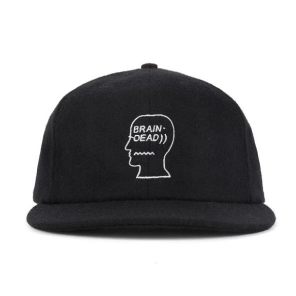 BRAIN DEAD/ブレインデッド/FLANNEL CLASSIC LOGOHEAD 6 PANEL HAT - BLACK