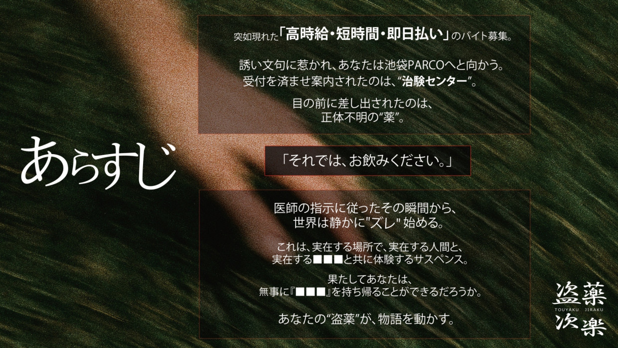 周遊型イマーシブサスペンス『盗薬次楽』