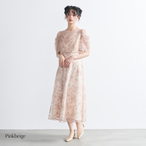 ドレープラメ刺繍ドレス