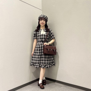 今から秋まで長く活躍♩チェック柄ワンピ♡