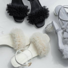 【RANDA】ラメチュールフリルヒールコンシャスサンダル