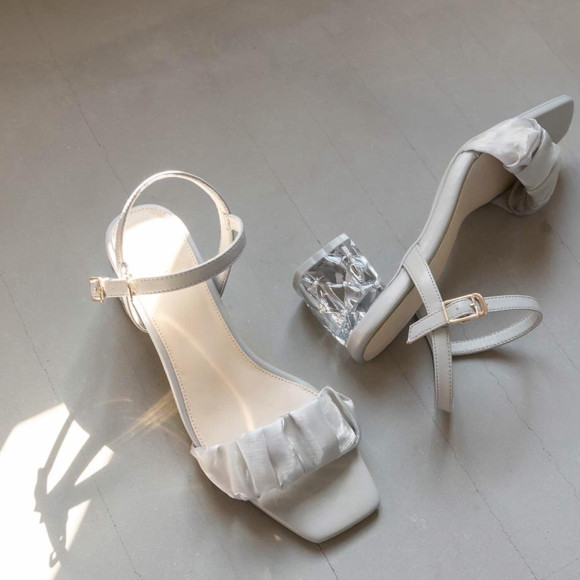 RANDA【売り上げランキング上位！ギャザークリアヒールサンダル】