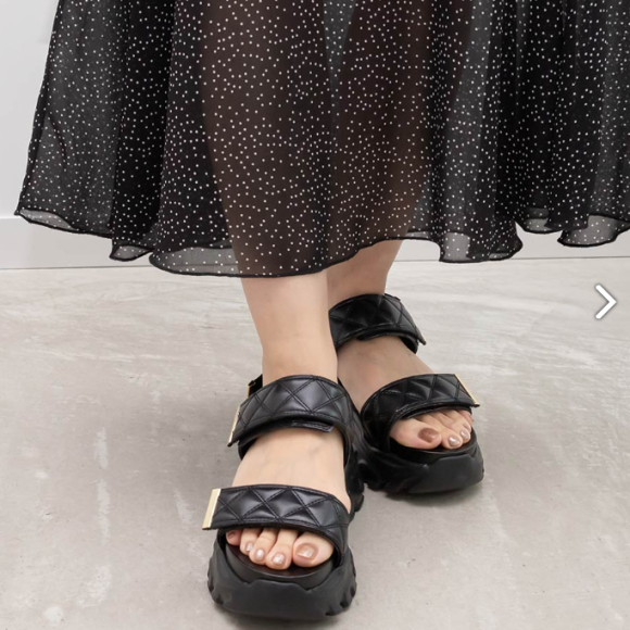 RANDA【幅広の方にもおすすめ！キルティングスポーツサンダル】