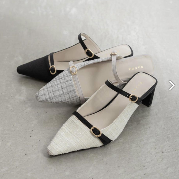 RANDA【新作！ダブルベルト ミュールパンプス】