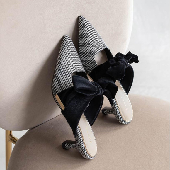 RANDA【新作！ベロアリボンミュールパンプス】