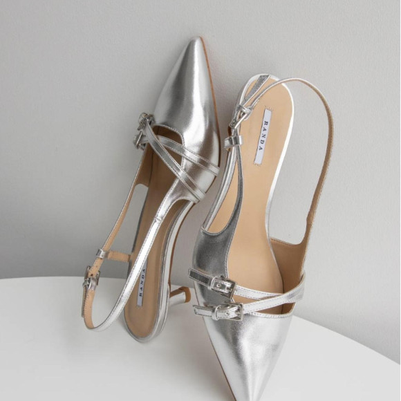 RANDA【再入荷】3E クロスベルト スリングバックパンプス