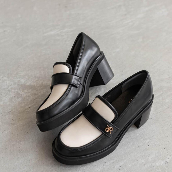 【RANDA モノグラムパーツボリュームソールローファー】