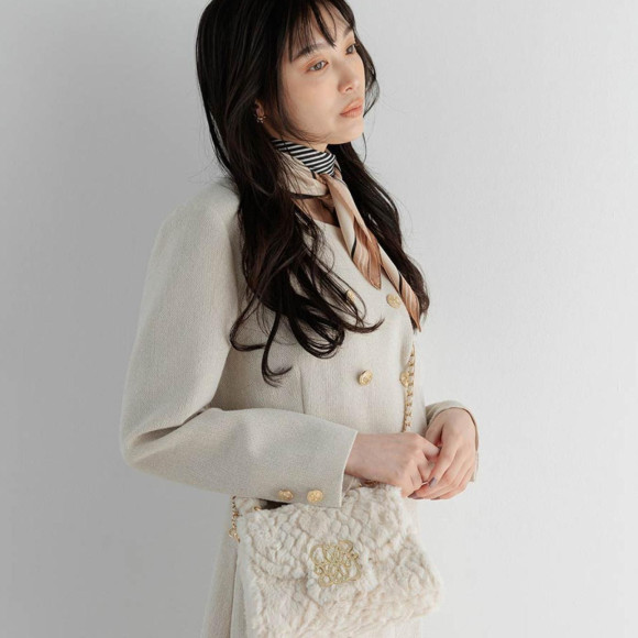 【RANDA】2WAY モノグラムショルダーファーバッグ