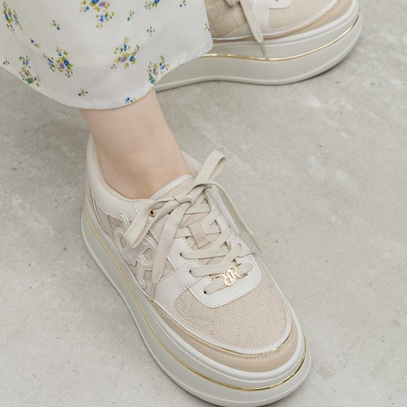 【RANDA】モノグラム×キルティング プラットフォームスニーカー