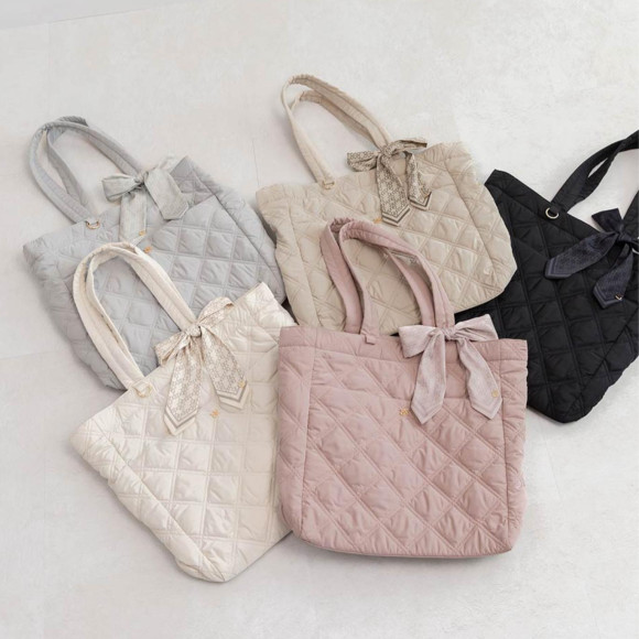 【RANDA】【A4対応】2WAY リボンキルティングトートバッグ
