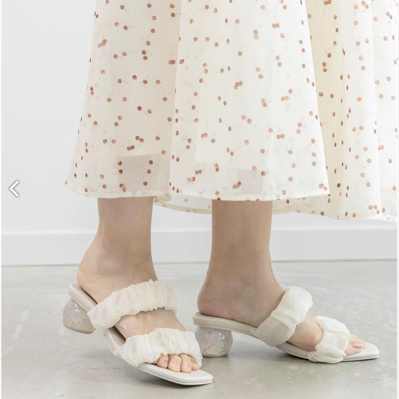 【RANDA】キルティングヒールミュールサンダル 