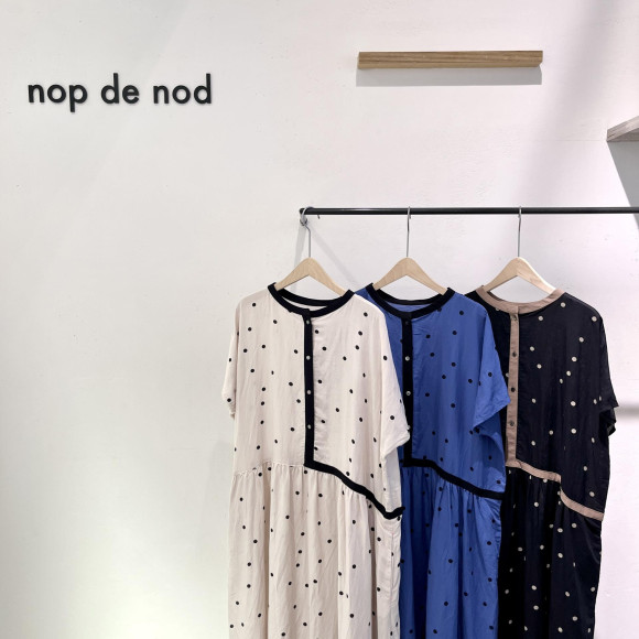 【2階 nop de nod】大人可愛いドット柄ワンピース＊