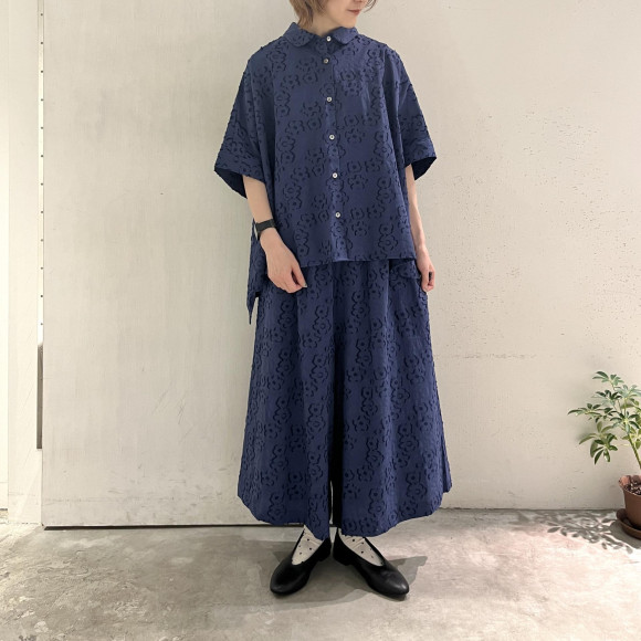 【2階 nop de nod】花柄のジャガード生地が可愛いセットアップ＊