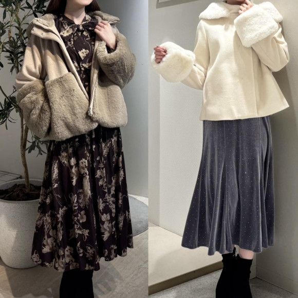 ファーデザインが可愛い冬アウターのご紹介☆