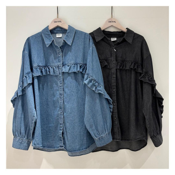 ♡FRILL SLEEVE DENIM SHIRTS