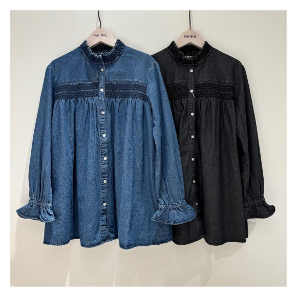 ♡SMOCKING DENIM SHIRTS
