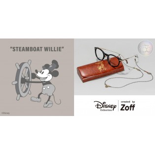 ディズニー創立100周年限定コレクション 第1弾。 ヴィンテージ感あふれる”STEAMBOAT WILLIE” シリーズが登場！ ミッキーマウスのデビュー作『蒸気船ウィリー』の世界がアイウェアに