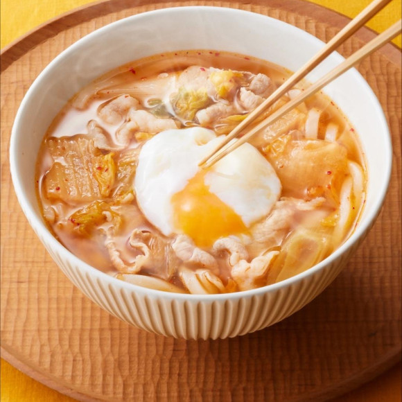 寒い日にピッタリ　豚キムチうどん