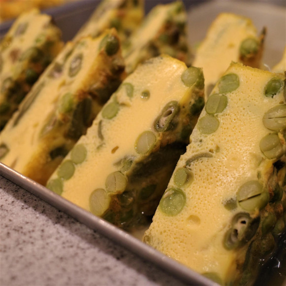 春のおすすめ豆野菜の厚焼き玉子