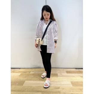 【WOMENS】ストライプオーバーサイズシャツ