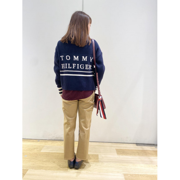 WOMENS】ストライプハイネックセーター | トミー ヒルフィガー 