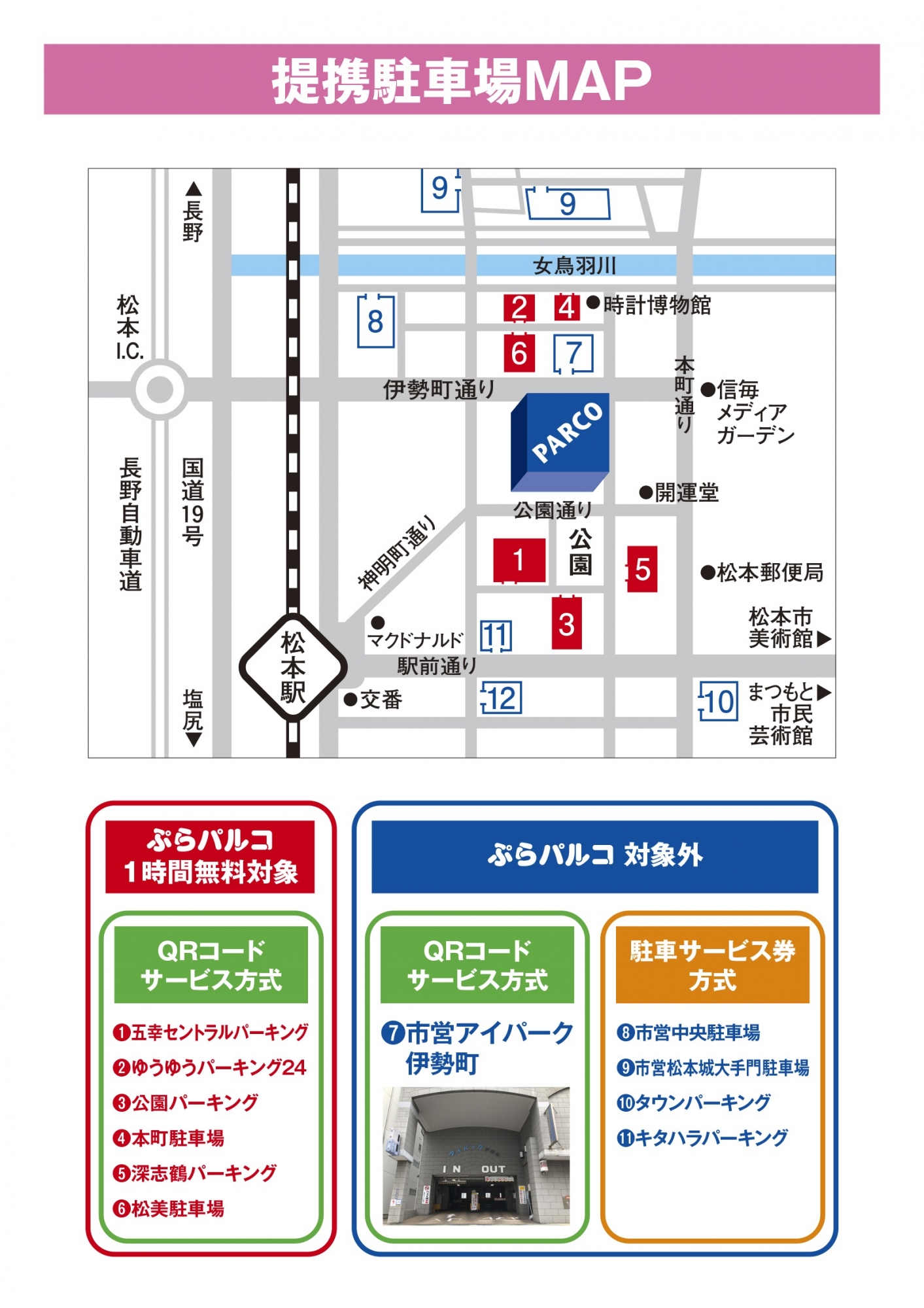 アクセス・駐車場 | 松本PARCO-パルコ-