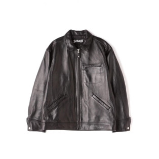 [การตีลูกบอล schott/ ] เสื้อแจ๊คเก็ต LEATHER TRACKER JACKET/ หนังคนสะกดรอย