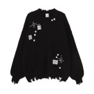B omnivore/ビーオムニボー/HAND STITCH CREWNECK KNIT ハンドステッチクルーネックニット
