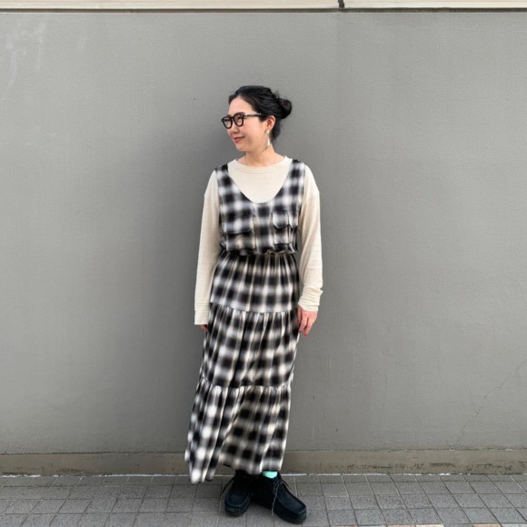 【F/CE.】入荷情報☆ CHECK TIERED OP チェックティアードワンピース