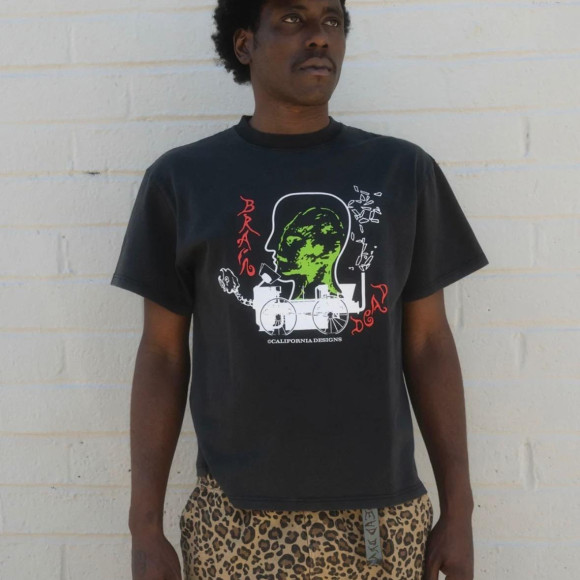 Brain Dead – Alien Tractor T-Shirt – Washed Black