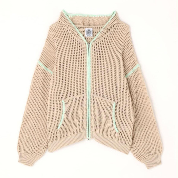 B omnivore/ビーオムニボー/HAND - STITCH MESH HOODIE メッシュフーディー