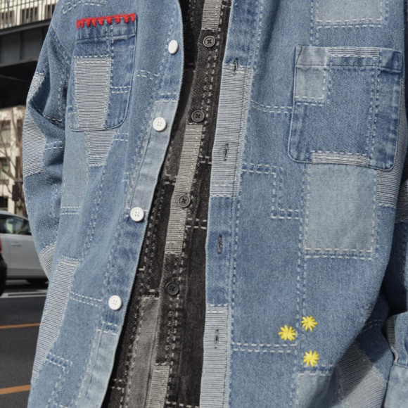  【B’omnivore】PATCHWORK DENIM SHIRT