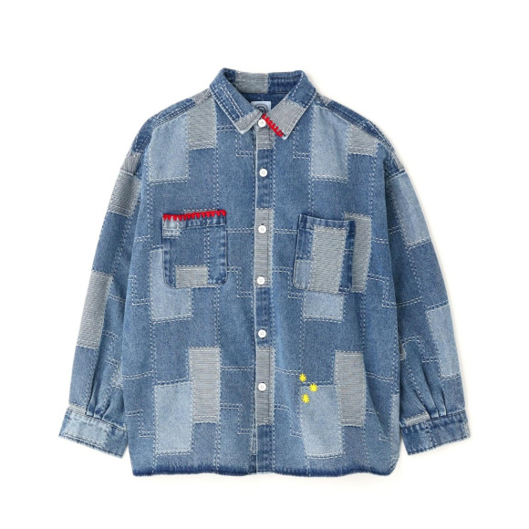 再入荷！！B omnivore/ビーオムニボー/PATCHWORK DENIM SHIRT デニムシャツ