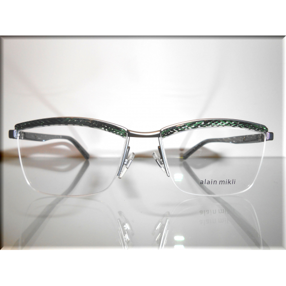 アランミクリ メガネ 度入り A02014TD チタンフレーム ハーフリム  