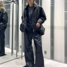 ジャストサイズに着れるレザーブ...