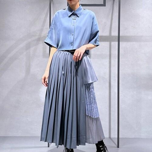 169㌢高身長女子水色コーデ〜...