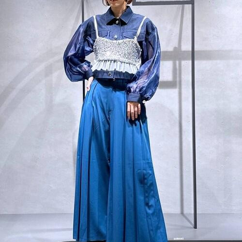 169㌢高身長女子ブルーコーデ...