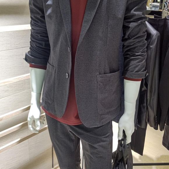 グレンチェック2WAYストレッチカットジャケット