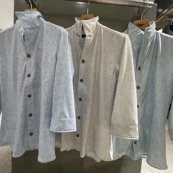 TORNADO MART 레이스 프린트 7분 소데 셔츠