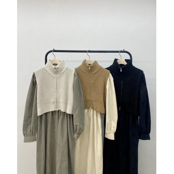 New arrival ♡ Knit vest SET dress