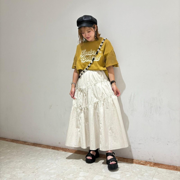 新作♡袖メッシュ切替TEE