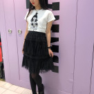 BANDS OF DAISIES LACE ＆ANNA SUI CARICATURE TEE