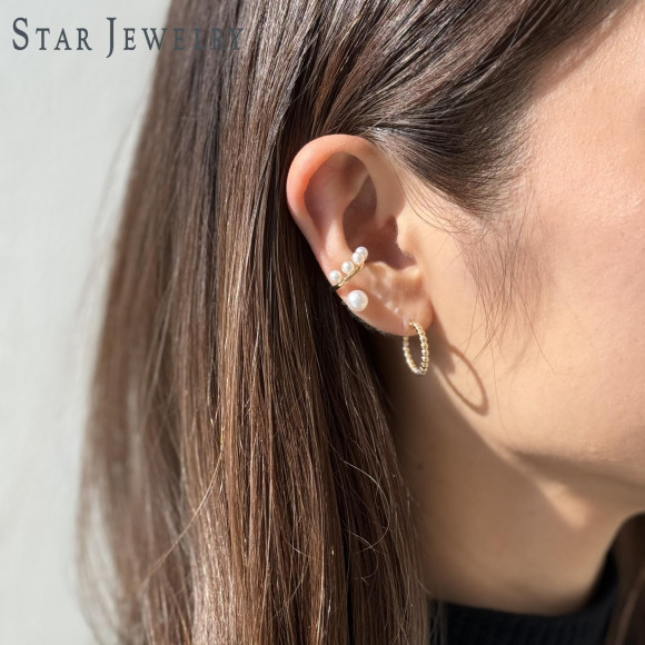 ピアス×イヤーカフコーディネート