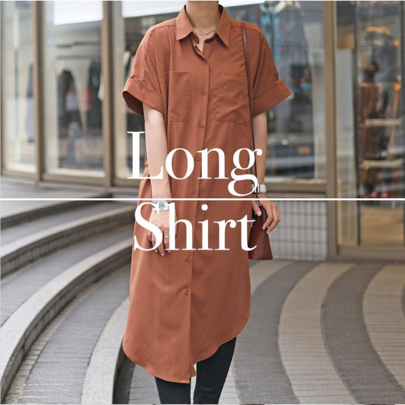 ¥9800→¥4900！モードなロングシャツワンピース