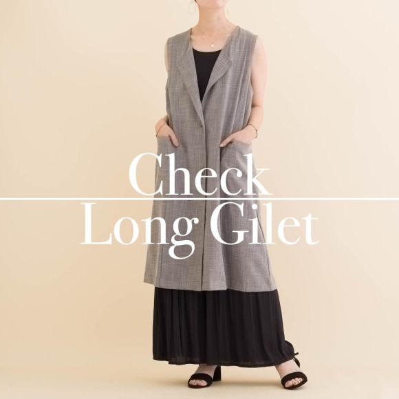 ■チェックロングジレ■